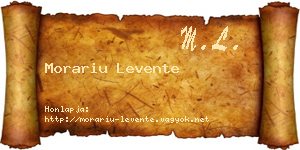 Morariu Levente névjegykártya